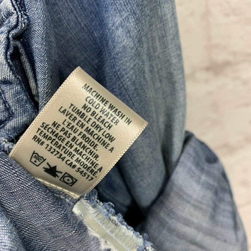 Cloth And Stone Denim Shirt Roll Tab Sleeve Tencel - Picture 10 of 10
